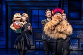AVENUE Q. Emily Benjamin Kate Monster Charlie McCullagh and Meg Hateley Trekkie Monster. Photo by Matt Crockett | MUSICAL TODAY
